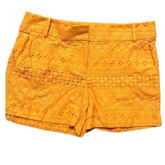 Loft the Riviera Short, marigold yellow eyelet shorts size 6 - Picture 1 of 9